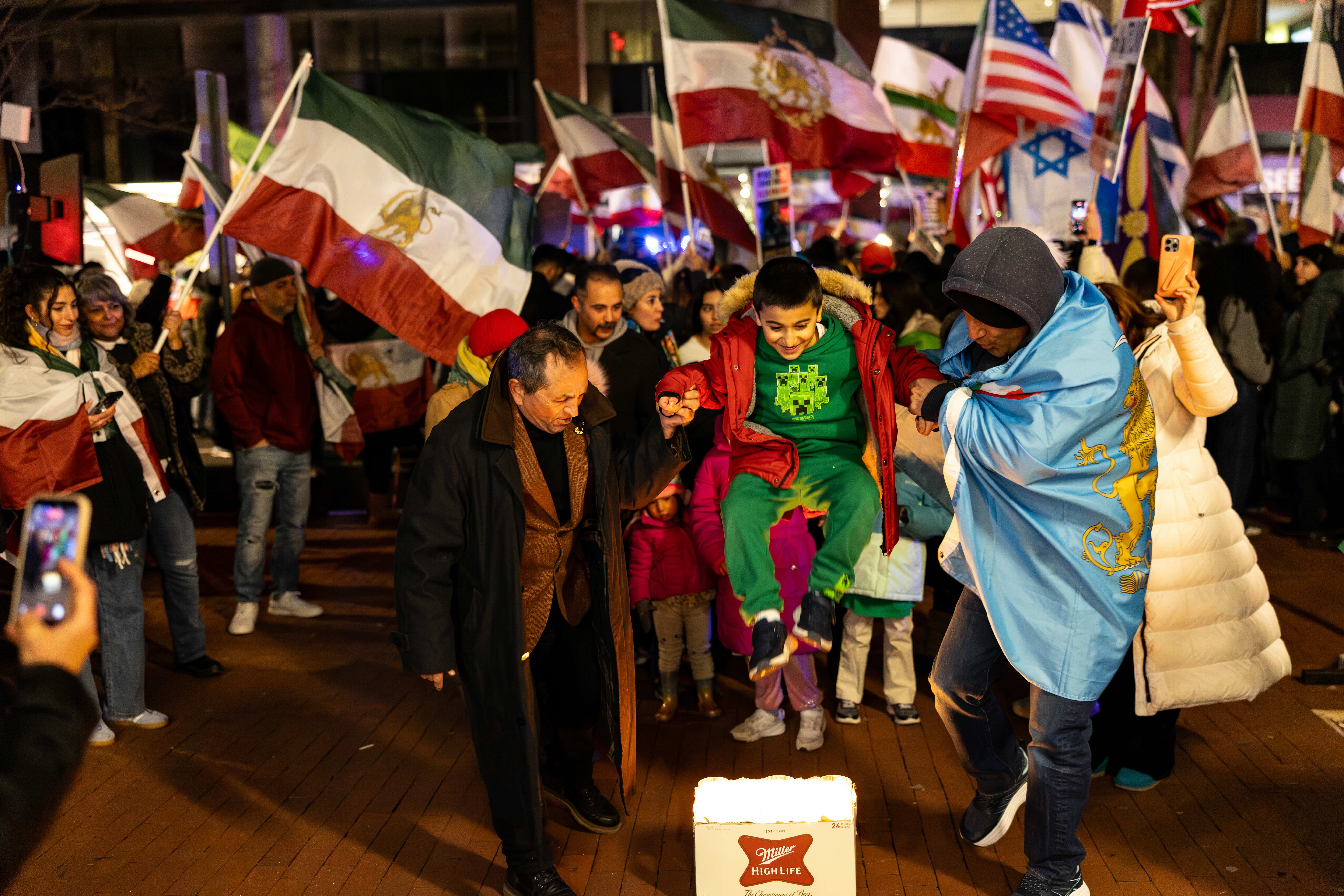 Gathering outside the Iranian Interests Section in Washington D.C.