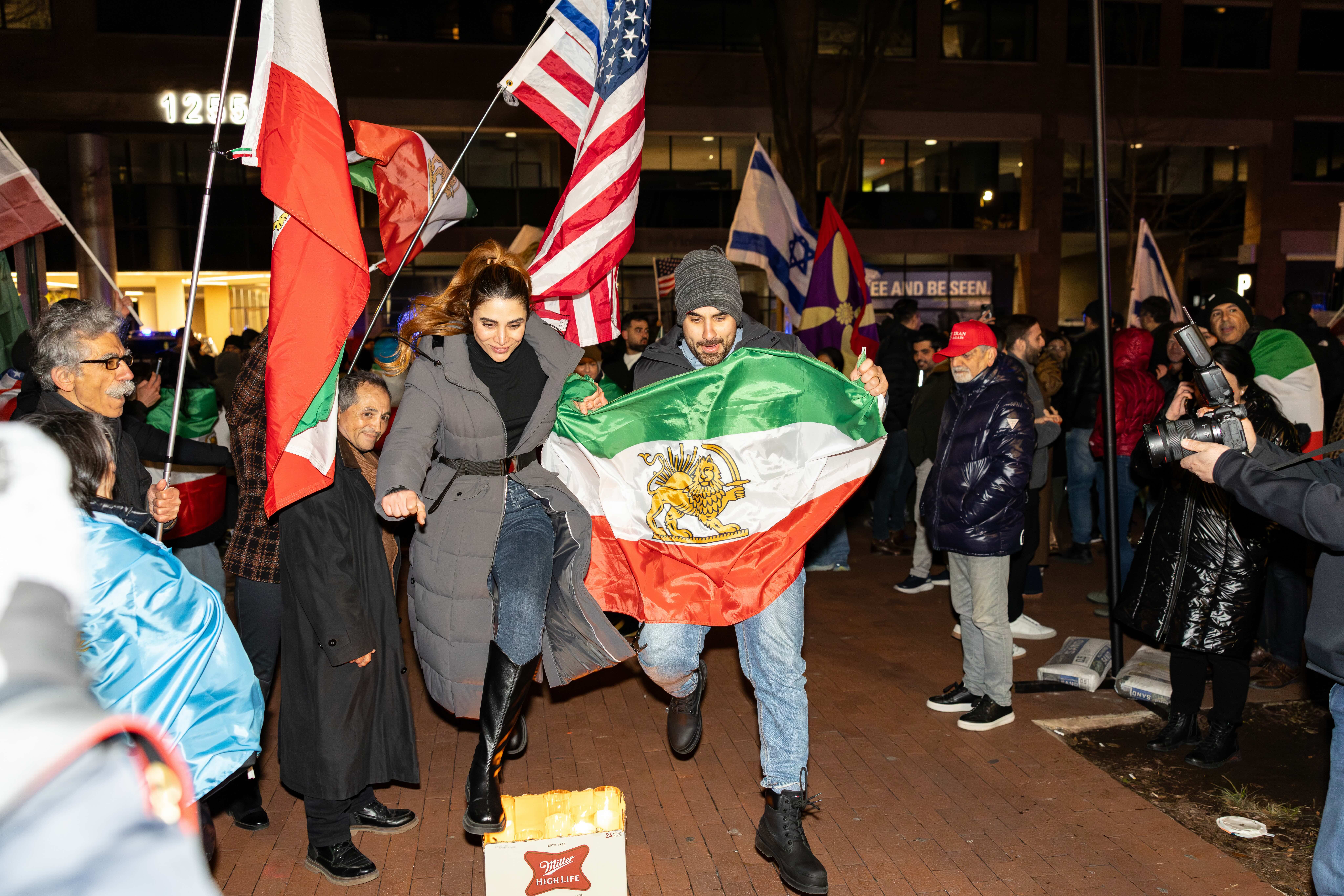 Gathering outside the Iranian Interests Section in Washington D.C.