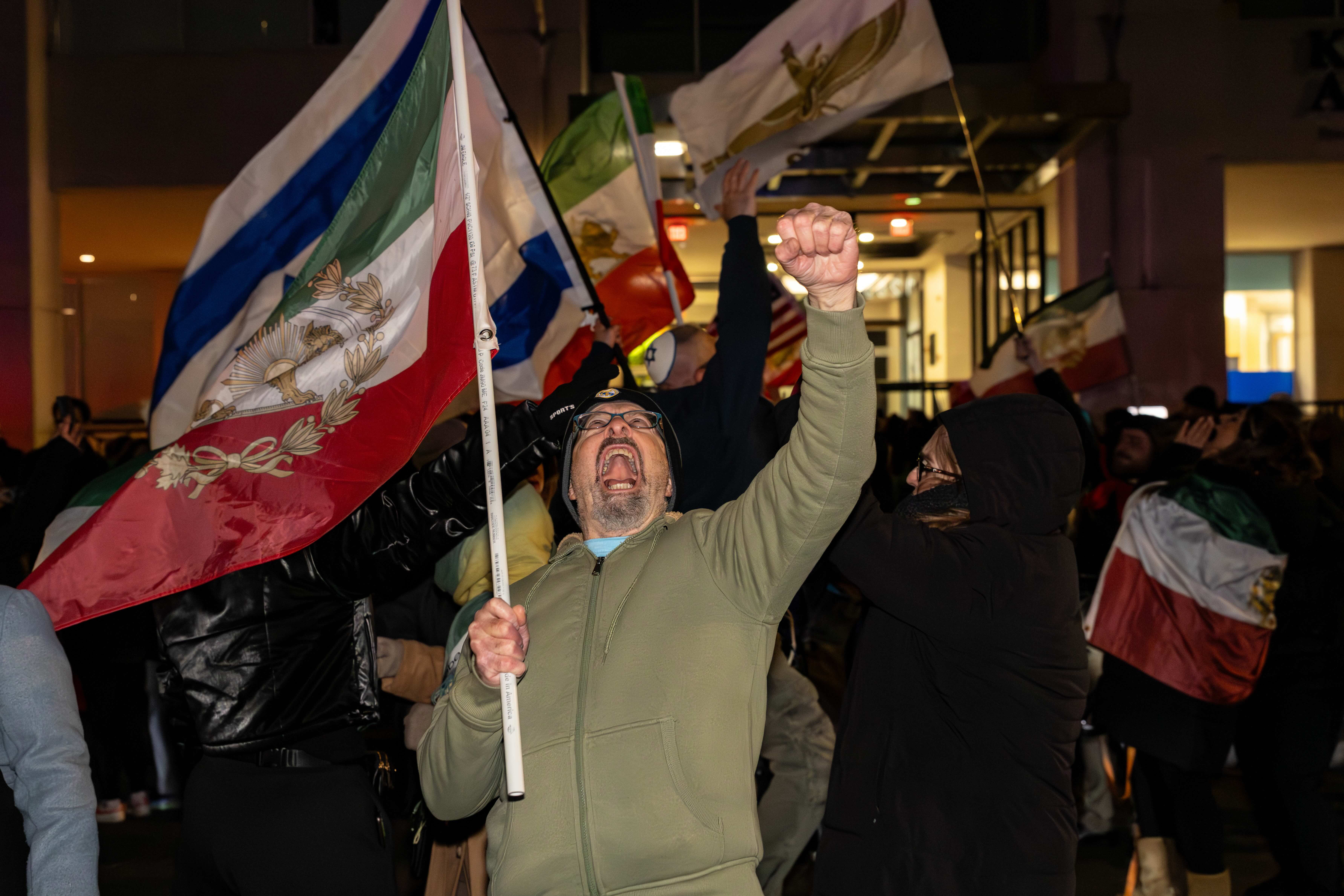 Gathering outside the Iranian Interests Section in Washington D.C.