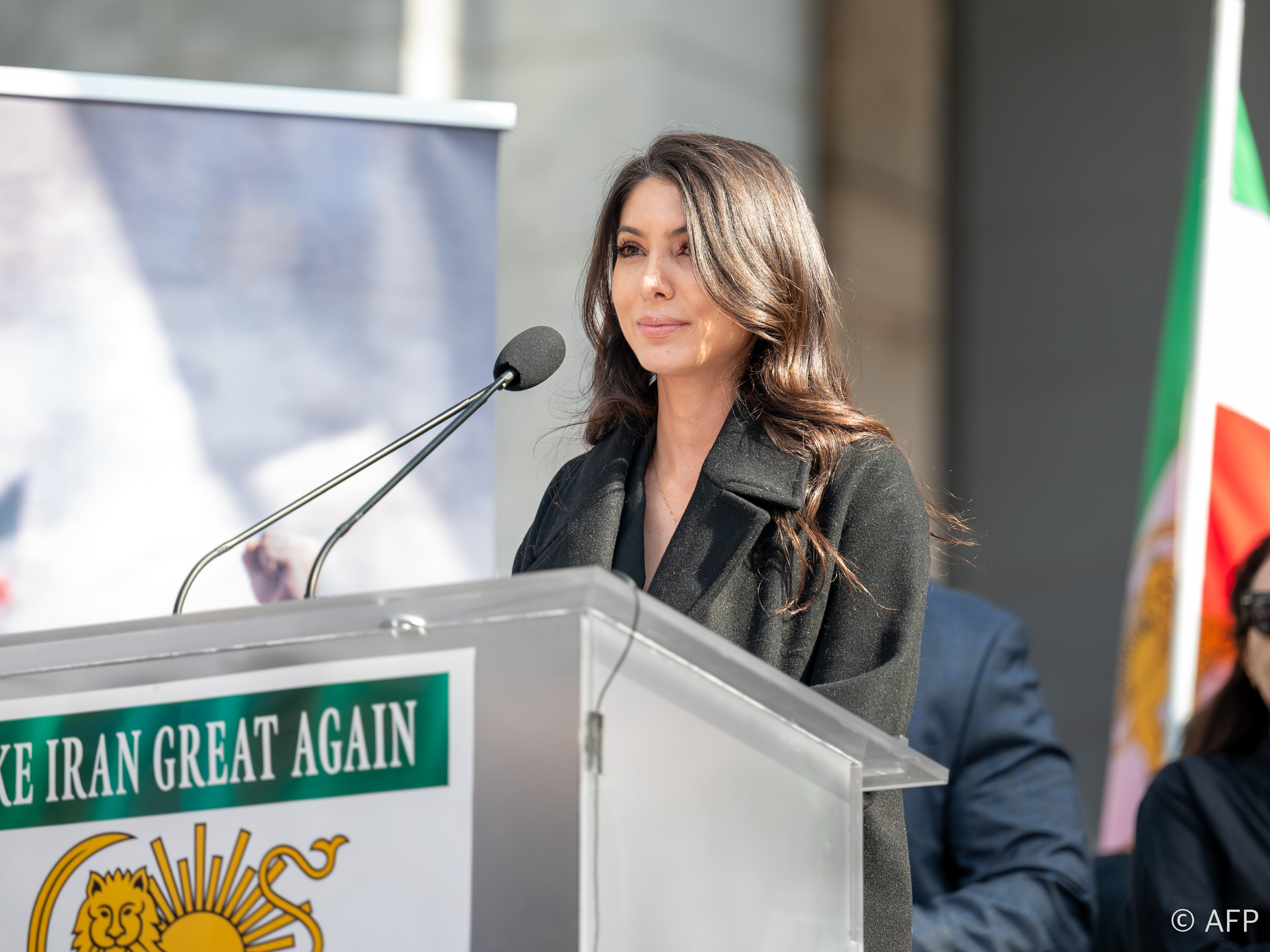 Princess Noor Pahlavi on stage in Los Angeles